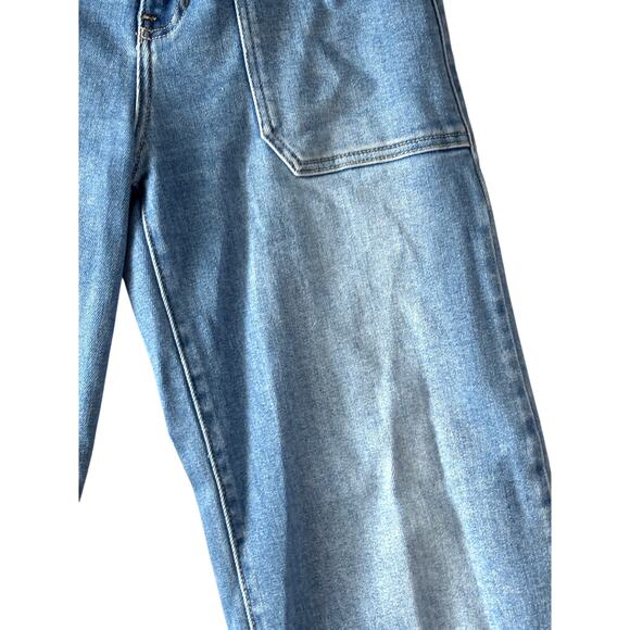 Just Black Denim Blue Jeans The Patch Pocket Wide Leg Pre-Loved Size 27 - Picture 11 of 14